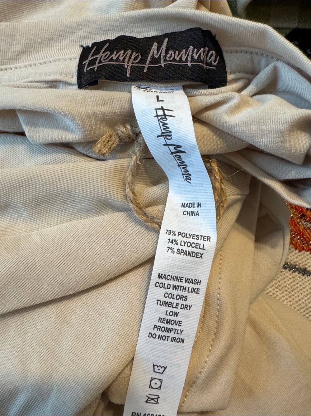 Hemp Mama Celia SS tee in stone heather new with tags size Large - Picture 7 of 7